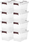 Plastic Storage Latch Bins with Lids, 8 Packs 6Qt Stackable Storage Boxes for Organizing