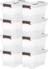 Plastic Storage Latch Bins with Lids, 8 Packs 6Qt Stackable Storage Boxes for Organizing