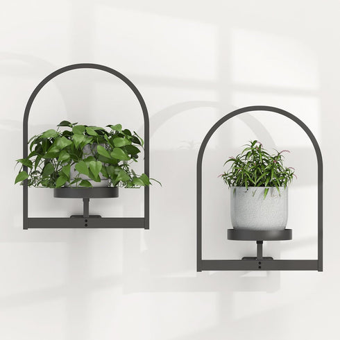 Window Plant Shelves Indoor, 2 Pack Metal Wall Mounted Plant Holder, Minimalist