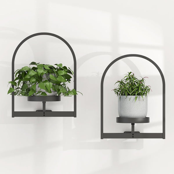 Window Plant Shelves Indoor, 2 Pack Metal Wall Mounted Plant Holder, Minimalist