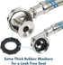 Washing Machine Hoses - DOUBLE 90° Elbow to Fit Tight Spaces, Burst Proof Washer Water Supply Line (2 Pack)