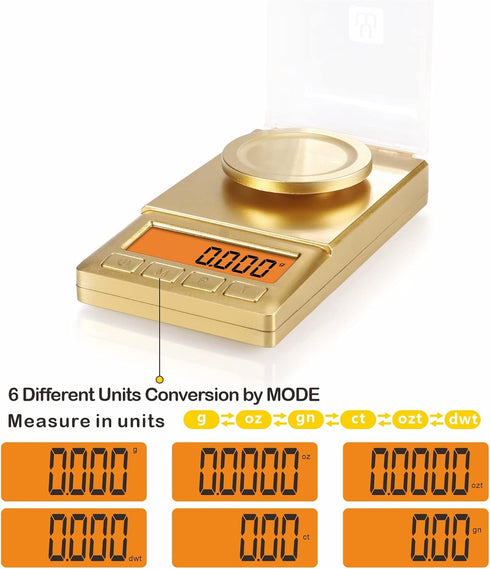 Milligram Scale 50g/0.001g,Portable Jewelry Scale with Cal Weight,LCD Backlit, Tare, High Precision Mini Carat Gram Scale for Powder Medicine,Jewelry,Gem,Reloading,Professional Smart Mg Scale by UNIWEIGH