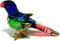 Handmade Mini Blown Glass 2" Parrot Blue Bird - Fantasy Collectible Figurine, Dollhouse Gift Ideas
