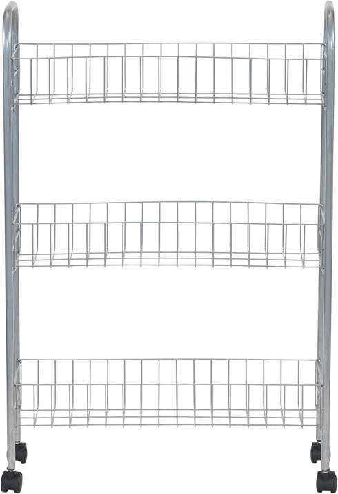 Household Essentials Slim Storage Cart, 3 Shelf Storage Cart with Wheels, Perfect
