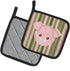 Caroline's Treasures BB6930PTHD Pig Face Pair of Heat Resistant Pot Holders, Kitchen Hot Pads for Cooking Baking BBQ