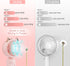 QearFun Handheld Lanyard Fan Portable, Mini Hand Held Fan with USB Rechargeable Battery, 3 Speed Strong Personal Table Fan, 8-12 Hours Small Makeup Fan for Girls Women Travel Beach (Pink&Green) by QearFun