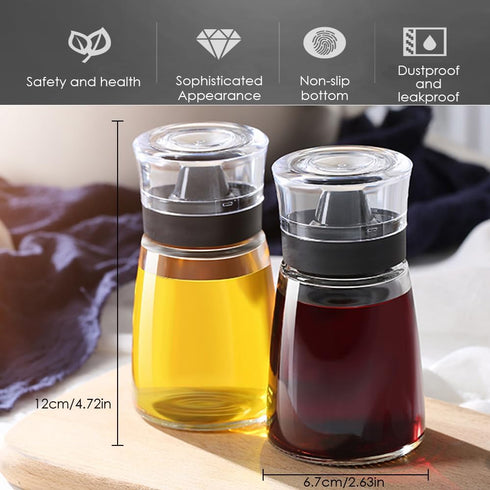 TINMIX Leak-proof Oil Dispenser Bottle: 160 ml/5.4 oz Glass Olive Oil and Vinegar Cruet for Outdoor Camping, Well
