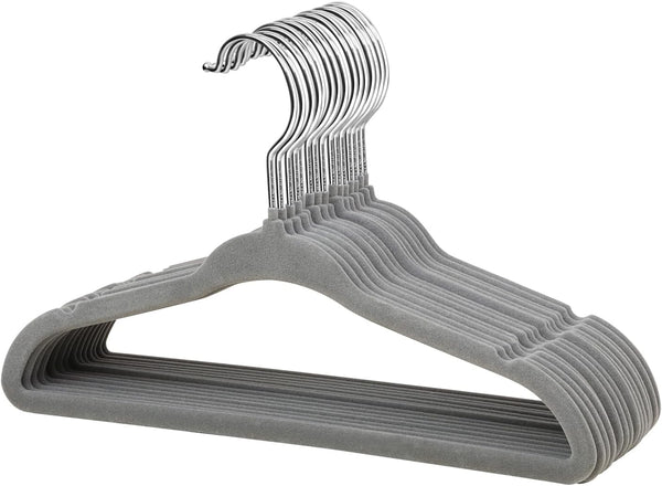 ManGotree 15 Pack Non-Slip Baby Velvet Clothes Hanger, Kids Coat Hanger with Swivel Hook (Grey)