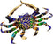 WitnyStore 6" Blue Rainbow Crab Artistic Blown Glass Figurine Premium Hand-Blown Statue