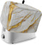Marble Gold Grey 4 Slice Toaster Cover, Small Appliance Dustproof, Fingerprint Protectors, Machine Washable