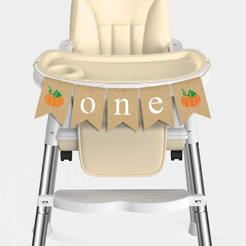 Rainlemon 1st Jute Burlap Pumpkin One High Chair Banner Fall Thanksgiving Boy Girl Birthday Party Highchair Garland