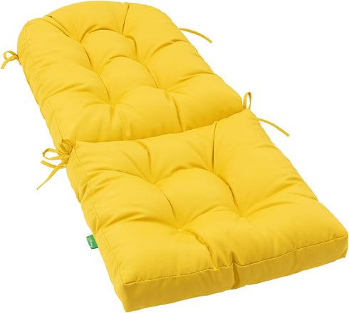 49x19in,Yellow Outdoor Rocking Chair Cushion for Adirondack Chair, High Back Patio Outdoor Seat Chair Cushion