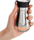 Set Counter (4oz) Stainless Steel Salt and Pepper Shaker with Glass Bottom, Perforated "S" and "P" Caps - Modern