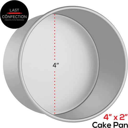 LAST CONFECTION 4" x 2" Aluminum Round Cake Pan, Professional Bakeware