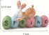 Fun Express Spring Bunny Tabletopper Easter Decorations, Hand Painted, Farmhouse Home Decor