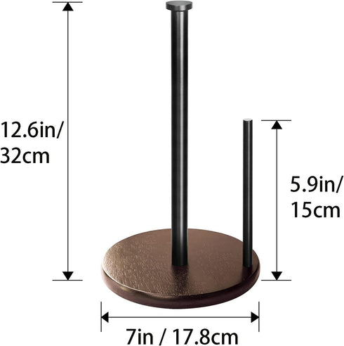 OBODING Wood Paper Towel Holder Countertop, Farmhouse Stand for Standard and Jumbo Size Paper Towels