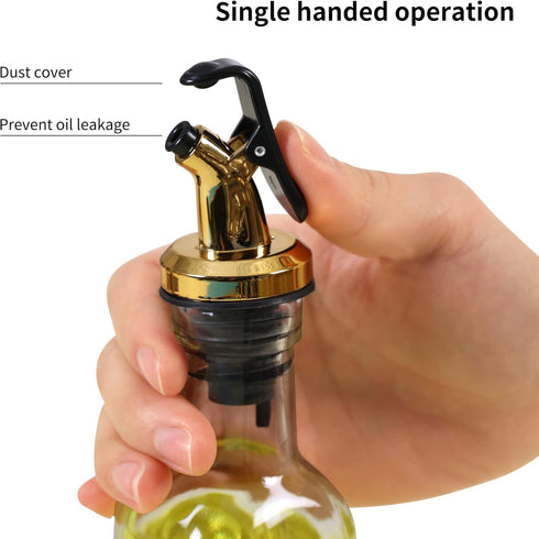 Oil and Vinegar Dispenser Set with Caddy, Glass Bottle Seasoning Dispenser, Oil Spouts, Funnel, Brush Kit