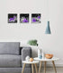 Purple Rose Flower Pictures Wall Art Decor for Kitchen, Wine Glass, Candle, Love, 3 Piece Canvas Prints Set 12x12inch