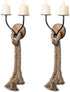 Set 2 Aimto Wall Sconce Candle Holder Wall-Mount Metal and Wooden Candle Holders Hanging Iron Wall Candle Sconce Holder