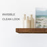QEEIG Floating Shelves for Wall - Rustic Brown Bathroom Shelf, Bedroom Kitchen Small Book Shelf, 16 inch Set of 2