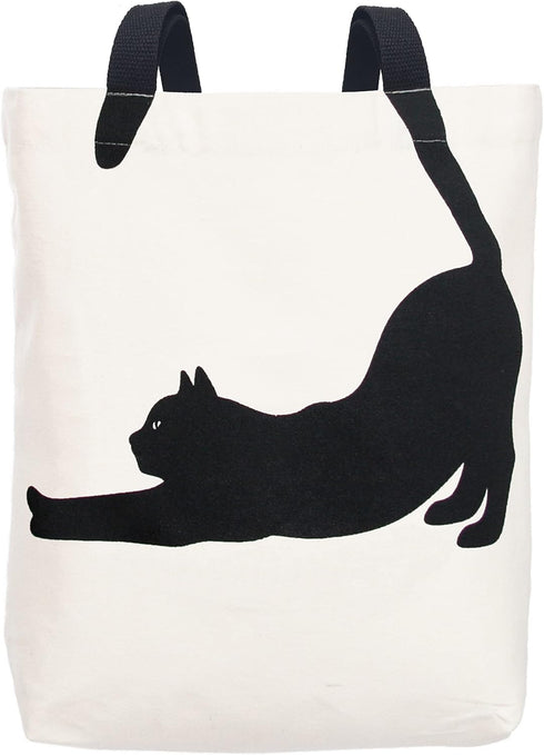 Miller & Max Canvas Tote Bag for Kids, 100% Cotton Cute Cat Print, Durable Design with Inner Pocket