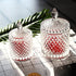 Home Basic Food Storage Organization Set - Crystal Diamond Faceted Jar with Lid, Suitable as Candy Dish (Transparent,