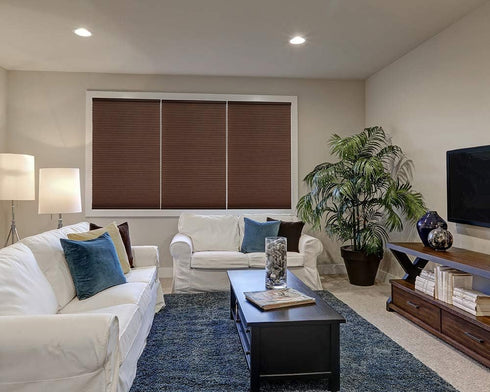 Artisan Select No Tools Custom Cordless Cellular Blackout Shades, Mocha, 38 5/8 in x 72 in