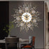 Large Wall Clocks - Silent Sunflower Shape Decorative Wall Clock, Modern Non-Ticking Iron Metal for Living Room