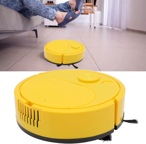 Pwshymi Mini Smart Sweeping Robot Vacuum Cleaner for Wooden Flooring Tile Carpet (Yellow)