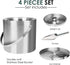 NBNSTHV 3L Double-Wall Insulated Stainless Steel Ice Bucket with scoop for Cocktail Bar - Metal Ice Bucket for freezer