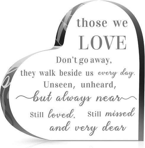 Jetec Bereavement Gift Acrylic Heart - Sympathy Memorial Condolence Gift for Loss of Loved One, Remember Me Grieving