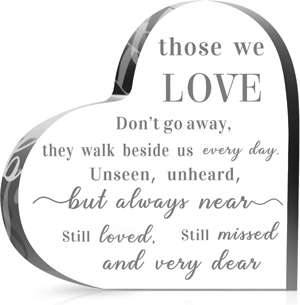 Jetec Bereavement Gift Acrylic Heart - Sympathy Memorial Condolence Gift for Loss of Loved One, Remember Me Grieving