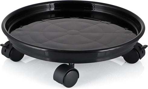 Skelang 11.8" Plant Caddy, Plant Pallet with Brake Wheels, Moving Plant Pot Saucer,