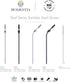 Homestia 10.5'' Stainless Steel Straw Set - 4 Food Grade Reusable Metal Drinking Straws with Cleaning Brush