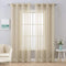 MIULEE 2 Panels Farmhouse Solid Color Beige Sheer Curtains, Elegant Grommet Window Drapes for Bedroom Living Room