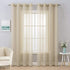 MIULEE 2 Panels Farmhouse Solid Color Beige Sheer Curtains, Elegant Grommet Window Drapes for Bedroom Living Room