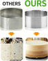 Guowall 4pcs 3.15 x 2 inch Seamless Cake Ring Stainless Steel Round Pastry Rings