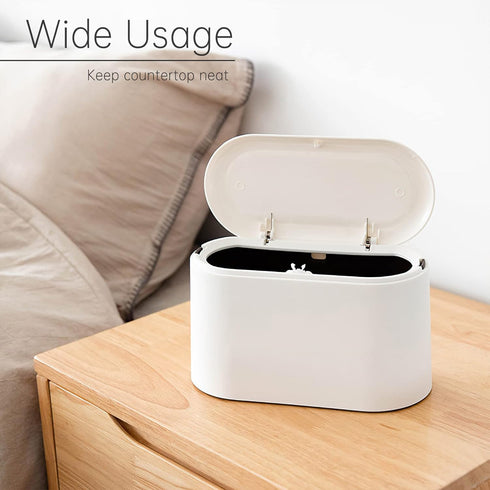 Mini Trash Can with Lid, Removable Small Garbage Can for Bathroom, Office, Kitchen, Countertop Wastebasket