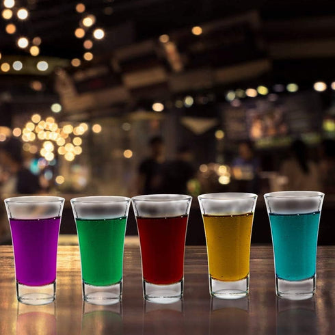 YULEER Shot Glasses - 2oz Clear Heavy Base Shot Glass Set, 12 Pack Shooter Glass for Spirits & Liquors