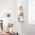 3 Artilady White Corner Floating Shelves Wall Hanging- Macrame Tier Corner Shelf Plant Wall Decor Boho Rustic Wooden