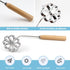 DOERDO Wooden Handle Frying Mold, 1PCS Rosette Waffle Molds for Homemade Frying, Kitchen Gadgets, Silver