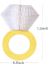 Bridal Shower Decoration Set of 6, Engagement Party Supplies, Glitter Gold Honeycomb Ring Hanging Decorations