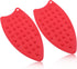 2 Pcs Silicone Iron Rest Pads, Heat Resistant Protective Mats for Ironing Board, Curling Irons, Flat Irons (Red)