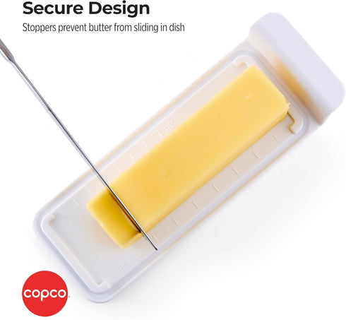 7.2 2.6 2 Inch Copco Butter Dish with Clear Lid and Measurment Guide, x x
