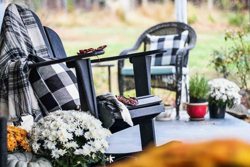 4TH Emotion Set of 2 Black and White Farmhouse Buffalo Check Plaid Throw Pillow Covers, 20 x 20 Inches, Polyester Linen