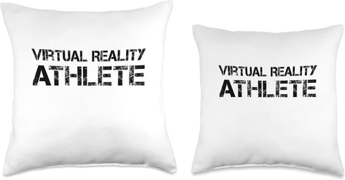 Virtual Reality Athlete Throw Pillow, 18x18, Multicolor Design