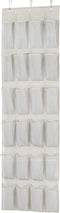Amazon Basics 24 Medium Mesh Pocket Over-the-Door Hanging Shoe Organizer, Space Saving