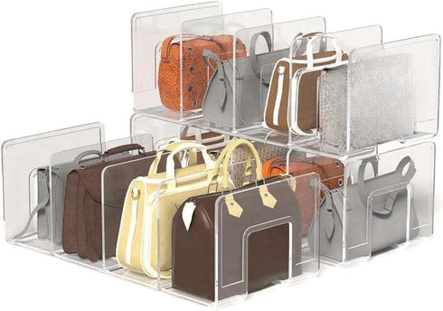 frtzal Purse Handbag Organizer 4 Sections Bag Closet Shelf Divider Purse Display