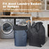 Washable Travel Laundry Bag with Handles and Drawstring (2 Pack), Heavy Duty, 27.5x34.5 in, Black