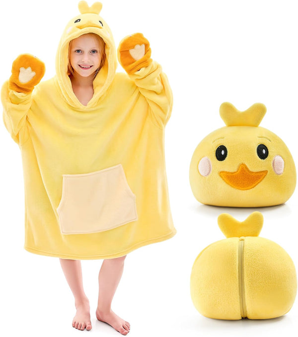 IFNOW Wearable Blanket Hoodie Kids, Oversized Fleece Blanket Sweatshirt Christmas Birthday Gifts